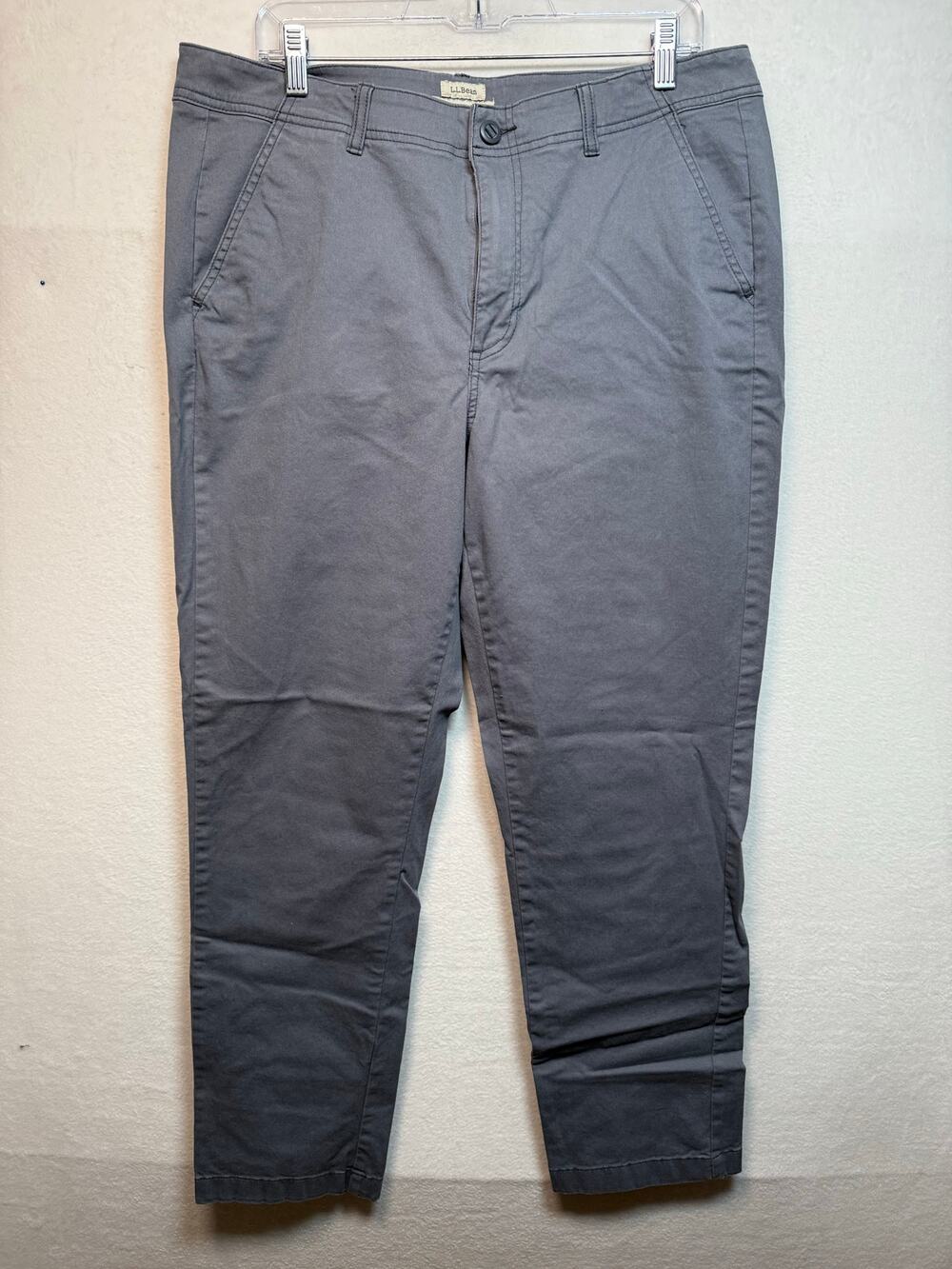 L.L. Bean Favorite Fit women's Chinos, Size 14R, Light Gray/Blue